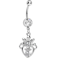 Load image into Gallery viewer, Clear Gem Noble Heart Dangle Belly Ring