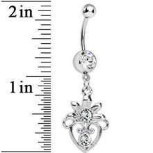 Load image into Gallery viewer, Clear Gem Noble Heart Dangle Belly Ring