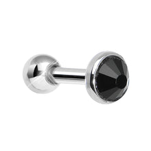 Load image into Gallery viewer, 4mm Black Gem Tragus Cartilage Barbell Earring