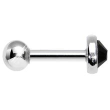 Load image into Gallery viewer, 4mm Black Gem Tragus Cartilage Barbell Earring