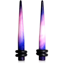 Load image into Gallery viewer, 6G Blue Purple Acrylic Galaxy Straight Taper Set