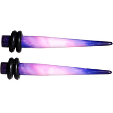 Load image into Gallery viewer, 6G Blue Purple Acrylic Galaxy Straight Taper Set