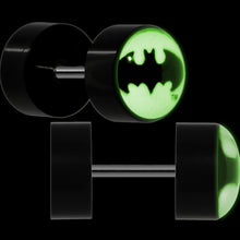 Load image into Gallery viewer, Officially Licensed Batman Black Glow in the Dark Cheater Plug Set