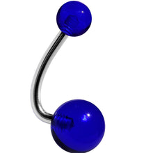 Load image into Gallery viewer, Ocean Blue Acrylic J-Bar Belly Ring