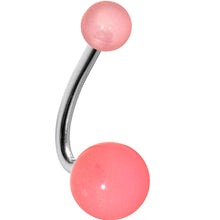 Load image into Gallery viewer, Pink Cloud Acrylic J-Bar Belly Ring
