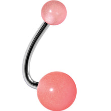 Load image into Gallery viewer, Pink Cloud Acrylic J-Bar Belly Ring