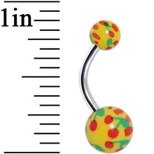 Load image into Gallery viewer, 3/8Yellow and Green Cherry Belly Ring