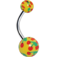 Load image into Gallery viewer, 3/8Yellow and Green Cherry Belly Ring