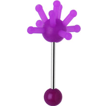 Load image into Gallery viewer, Purple Silicone Atom Barbell Tongue Ring