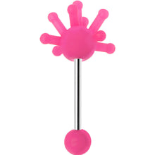 Load image into Gallery viewer, Pink Silicone Atom Barbell Tongue Ring