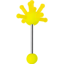 Load image into Gallery viewer, Yellow Neon Silicone Atom Barbell Tongue Ring
