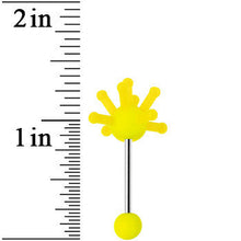 Load image into Gallery viewer, Yellow Neon Silicone Atom Barbell Tongue Ring