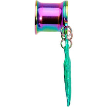 Load image into Gallery viewer, Rainbow Titanium Dreamcatcher Dangle Tunnel Set Sizes 5mm to 12mm