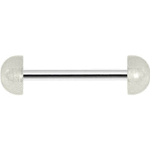 Load image into Gallery viewer, White Acrylic Half Ball Pixie Dust Barbell Tongue Ring