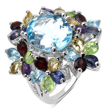Load image into Gallery viewer, 10.34 Carat Genuine Multi Stone .925 Sterling Silver Ring