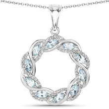 Load image into Gallery viewer, 1.93 Carat Genuine Blue Topaz and White Topaz .925 Sterling Silver Pendant