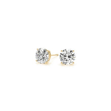 Load image into Gallery viewer, 1 1/2 cttw Certified IGI Lab Grown Round Diamond Stud Earrings 14k Yellow Gold (G/VS2)