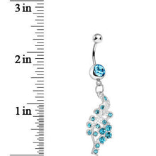 Load image into Gallery viewer, Aqua Gem Icy Winter Branch Dangle Belly Ring