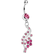 Load image into Gallery viewer, Pink Gem Icy Winter Branch Dangle Belly Ring