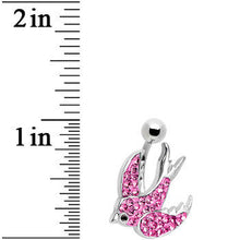 Load image into Gallery viewer, Pink Gem Soaring Bird Belly Ring