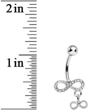 Load image into Gallery viewer, Clear Gem Double Infinity Dangle Belly Ring