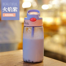 Load image into Gallery viewer, 480ML Children's Straw Cup Plastic Water Bottles Baby Cartoon Creative Student Kettle Water Bottles School Kids Leakproof Water Jug with Straw Lid, Outdoor Drinking Bottle, for Fitness, Gym and Outdoor Sports