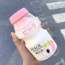 Load image into Gallery viewer, 480ml Plastic Water Bottle Tour Drinking Bottle Shape Cute Lovely Milk Carton Shaker Bottle for Kids / Girl /Adult Glass Fruit Water Bottle Without 480ml BPA Pretty Water Bottles of Strawberry Milk Heat Resistant Water Bottles