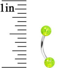 Load image into Gallery viewer, 16G 5/16 Green Acrylic Glitter Eyebrow Ring