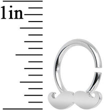 Load image into Gallery viewer, 14G Shimmering Mustache Horseshoe Septum Ring