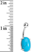 Load image into Gallery viewer, 14mm Turquoise Oval Semi Precious Stone Belly Ring