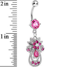 Load image into Gallery viewer, Pink Gem Entrancing Explosion Dangle Belly Ring