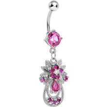 Load image into Gallery viewer, Pink Gem Entrancing Explosion Dangle Belly Ring