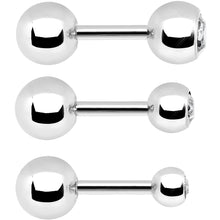 Load image into Gallery viewer, 16G 1/4 Clear Gem Cartilage Tragus Barbell Set of 3