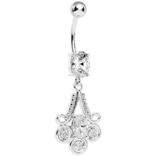 Load image into Gallery viewer, Clear Gem Nottingham Lace Chandelier Dangle Belly Ring
