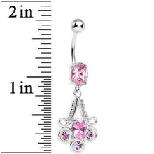 Load image into Gallery viewer, Pink Gem Nottingham Lace Chandelier Dangle Belly Ring