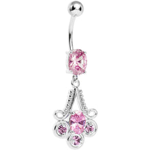 Load image into Gallery viewer, Pink Gem Nottingham Lace Chandelier Dangle Belly Ring