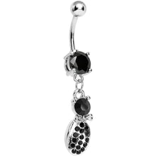 Load image into Gallery viewer, Black Gem Lady Bug Luck Dangle Belly Ring