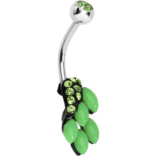 Load image into Gallery viewer, Green Gem and Fruit on the Vine Belly Ring