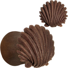 Load image into Gallery viewer, 00G Organic Sabo Wood Ariel's Shell Hand Carved Plug Set