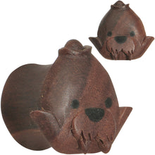 Load image into Gallery viewer, 9/16 Organic Sabo Wood Mr. Walrus Hand Carved Plug Set