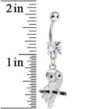 Load image into Gallery viewer, Clear Gem Oddly Adorable Owl Dangle Belly Ring