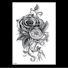 Load image into Gallery viewer, 49 Sheets Waterproof Temporary Black Sketches Flowers Tattoo Stickers Flower Rose Tattoos For Women Adults