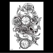 Load image into Gallery viewer, 49 Sheets Waterproof Temporary Black Sketches Flowers Tattoo Stickers Flower Rose Tattoos For Women Adults