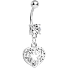 Load image into Gallery viewer, Crystalline Gem Superstar Heart Dangle Belly Ring