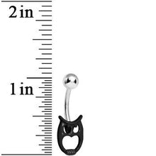 Load image into Gallery viewer, Black as Night Baby Owl Belly Ring