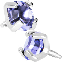 Load image into Gallery viewer, 4mm Round Prong Set Purple Gem Dermal Anchor Top