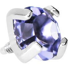 Load image into Gallery viewer, 4mm Round Prong Set Purple Gem Dermal Anchor Top