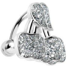Load image into Gallery viewer, Winter Glitter Double Cherry Top Mount Belly Ring