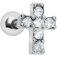 Load image into Gallery viewer, Clear Gem Sparkling Cross Cartilage Tragus Earring