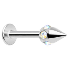 Load image into Gallery viewer, 16G Stainless Steel Aurora Gem Cone Labret Monroe